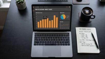 Data dashboard showing metrics from a blog views checker and blog traffic checker tool.