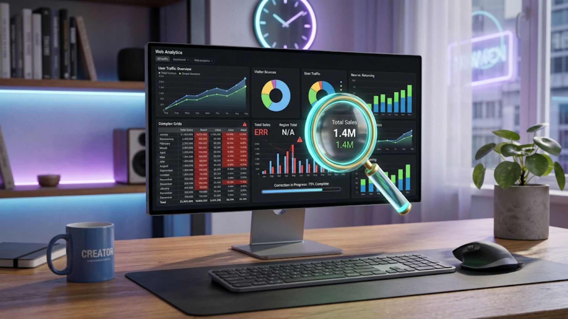 A digital screen displaying accurate blog views checker analytics troubleshooting and fixes.