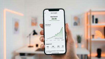 Smartphone showing video performance metrics from an Instagram reel views booster tool.