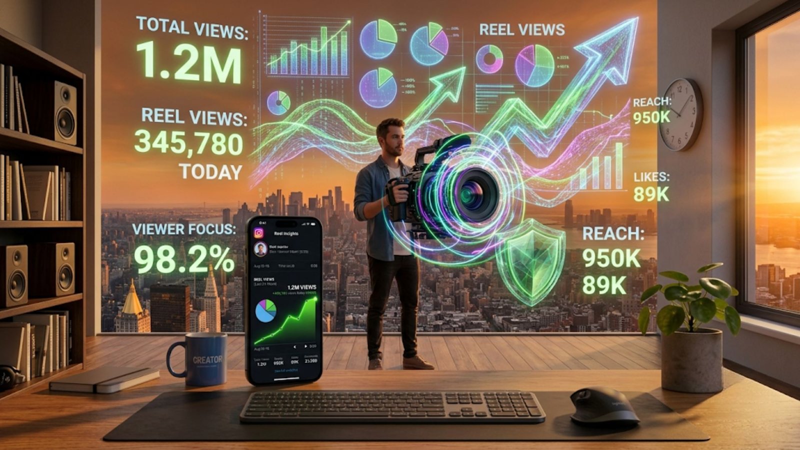 A creative video production setup illustrating how to craft instagram reel visual hooks for reach and retention.